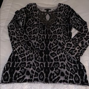 INC animal print long sleeved sweater /tunic